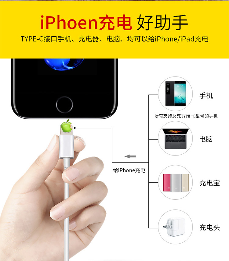 宏浩達(dá)iphone8/8plus/x蘋果快充數(shù)據(jù)線USB-C轉(zhuǎn)lightning