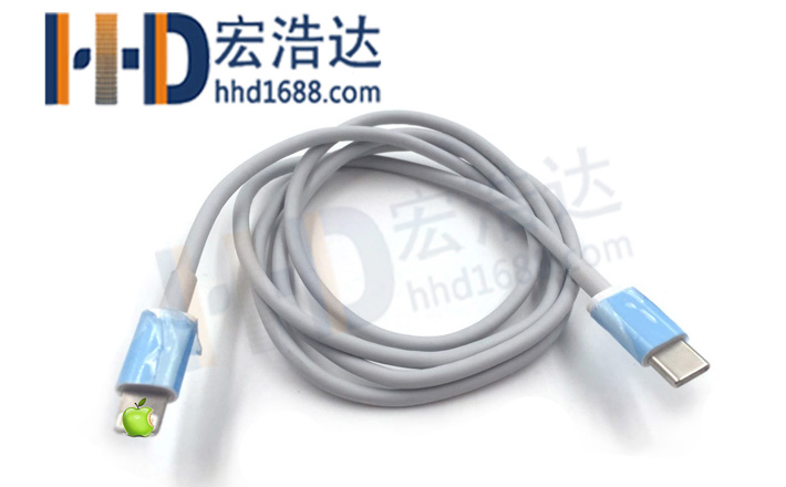 USB-C轉(zhuǎn)lightning蘋果8快充數(shù)據(jù)線iphone8/8plus/x宏浩達(dá)數(shù)據(jù)線工廠專業(yè)定制