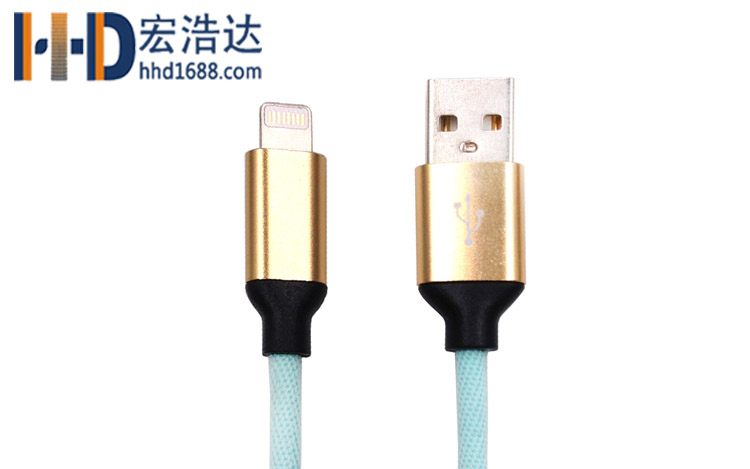 宏浩達(dá)廠家直銷手機(jī)數(shù)據(jù)線鋁合金布紋充電蘋(píng)果數(shù)據(jù)線工廠專業(yè)定制