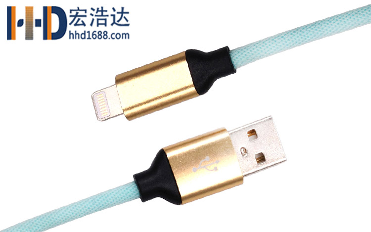 宏浩達(dá)廠家直銷手機(jī)數(shù)據(jù)線鋁合金布紋充電蘋(píng)果數(shù)據(jù)線工廠專業(yè)定制