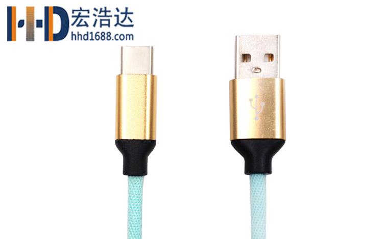 宏浩達廠家直銷手機數(shù)據(jù)線鋁合金布紋充電type-c數(shù)據(jù)線工廠專業(yè)定