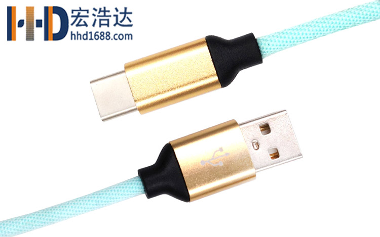 宏浩達廠家直銷手機數(shù)據(jù)線鋁合金布紋充電type-c數(shù)據(jù)線工廠專業(yè)定